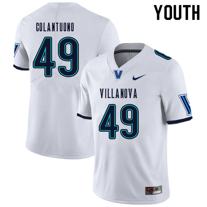 Youth #49 Matt Colantuono Villanova Wildcats College Football Jerseys Sale-White